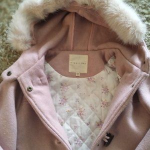 Like New Pink, Copper Key Girls Pea Coat Size 6/6X